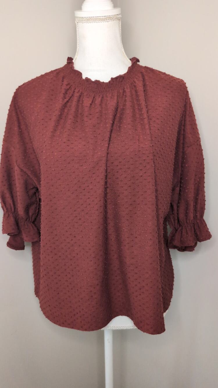 Madewell Texture & Thread Swiss Dot Blouse Medium Boho Romantic Top